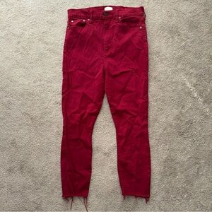 Alice + Olivia Good High Rise Skinny Jeans in Bordeaux size 30